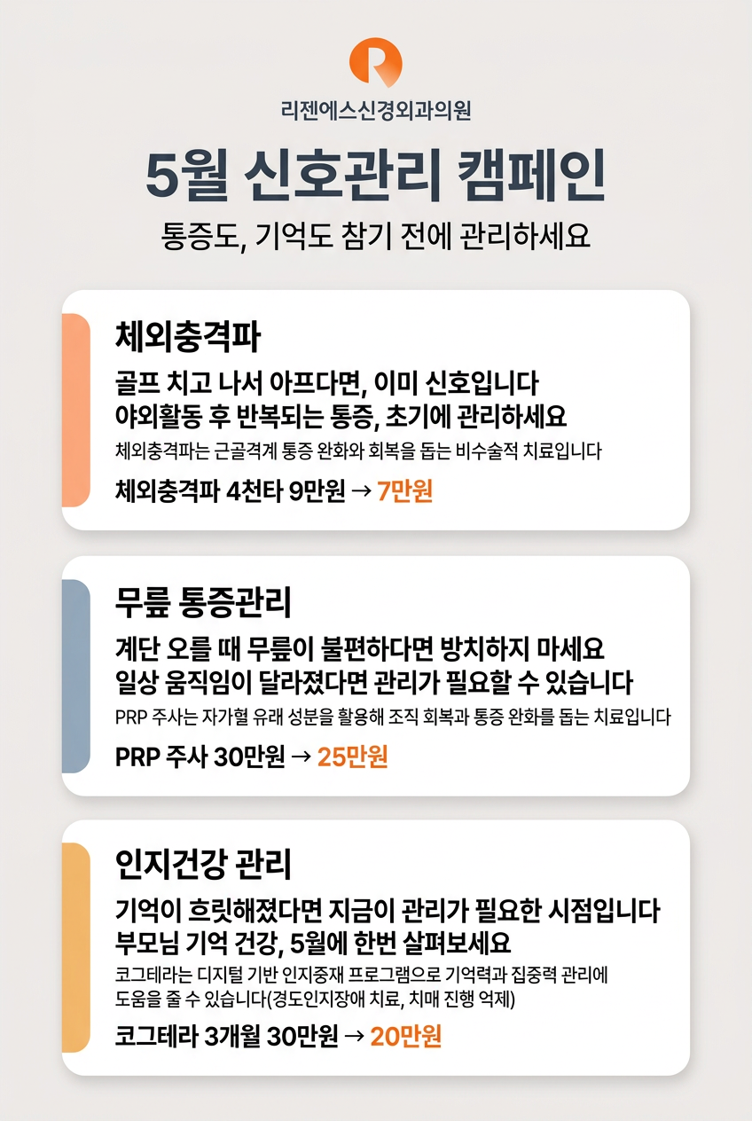 리젠에스신경외과의원 5월 이벤트 안내